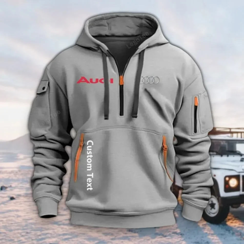 Executive Car Hoodie Half Zipper, True Fan Hoodie CAR112 - Gray