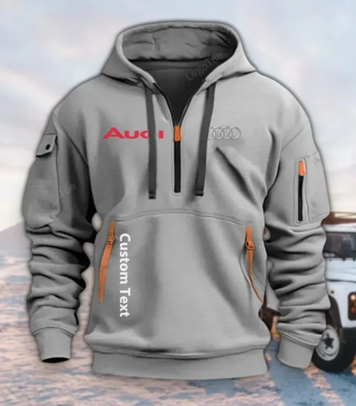 Executive Car Hoodie Half Zipper, True Fan Hoodie CAR112 - Gray