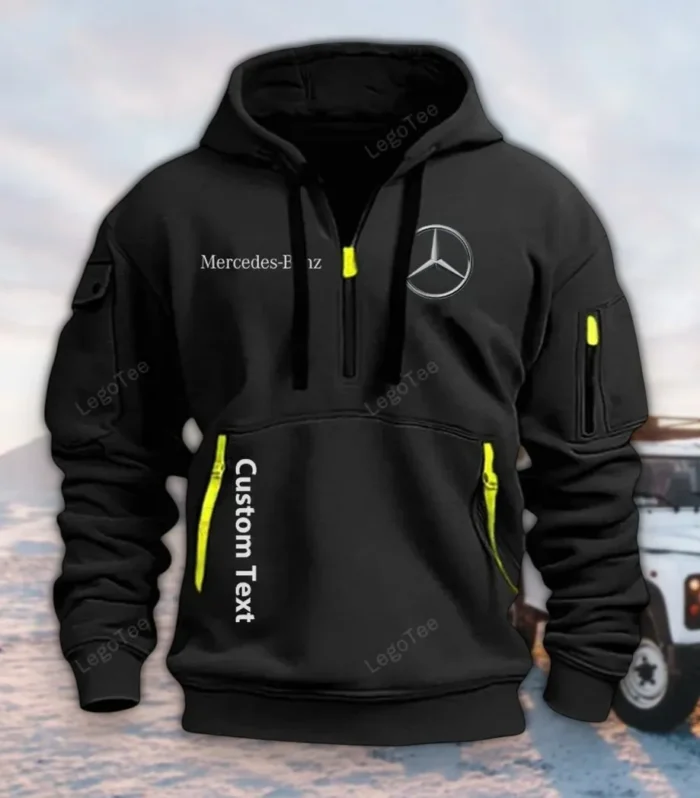 Premium SUV Hoodie Half Zipper, True Supporter Half-Zip Hoodie CAR112 - Black