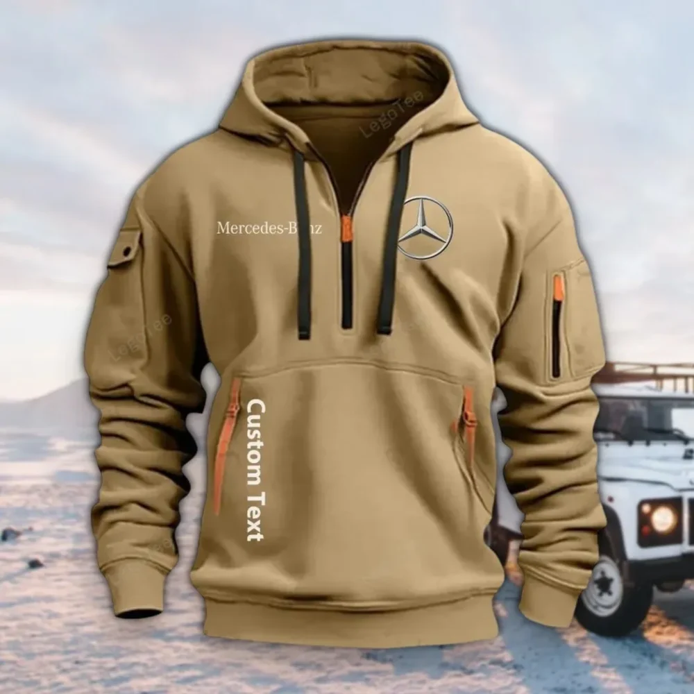 Executive Sedan Hoodie Half Zipper, True Fan Hoodie CAR112 - Khaki
