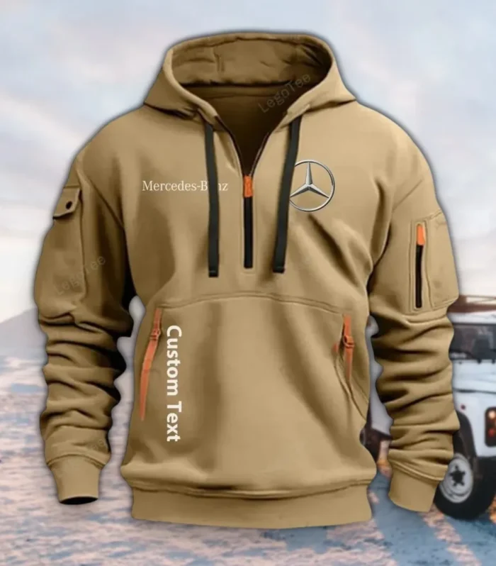 Executive Sedan Hoodie Half Zipper, True Fan Hoodie CAR112 - Khaki