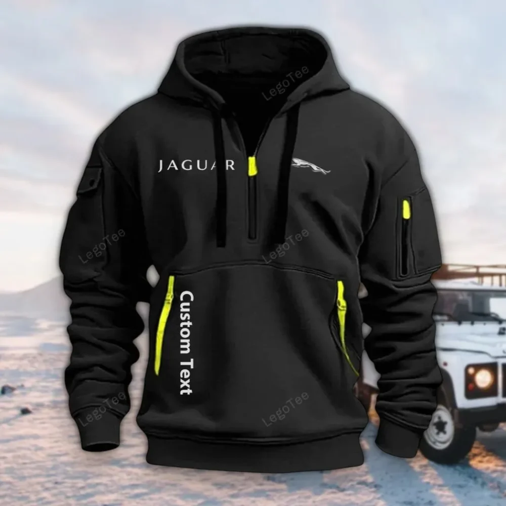 Elegant Road Car Hoodie Half Zipper, True Supporter Half-Zip Hoodie CAR112 - Black