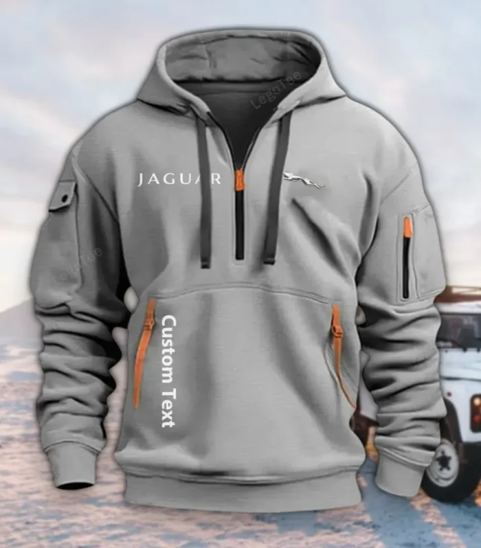 Sports Sedan Hoodie Half Zipper, Athletic Fan Half-Zip Hoodie CAR112 - Gray
