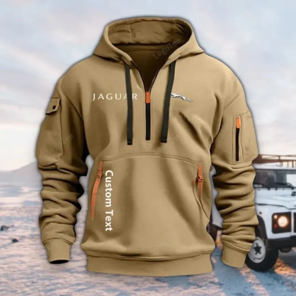 Luxury Vehicle Hoodie Half Zipper, Bold Energy Hoodie CAR112 - Khaki
