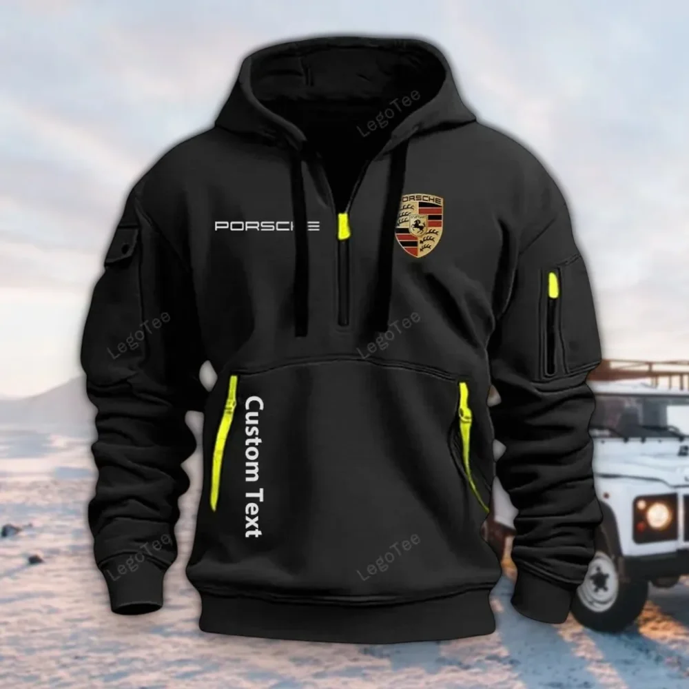 Sports Car Hoodie Half Zipper, Modern Sport Hoodie CAR112 - Black