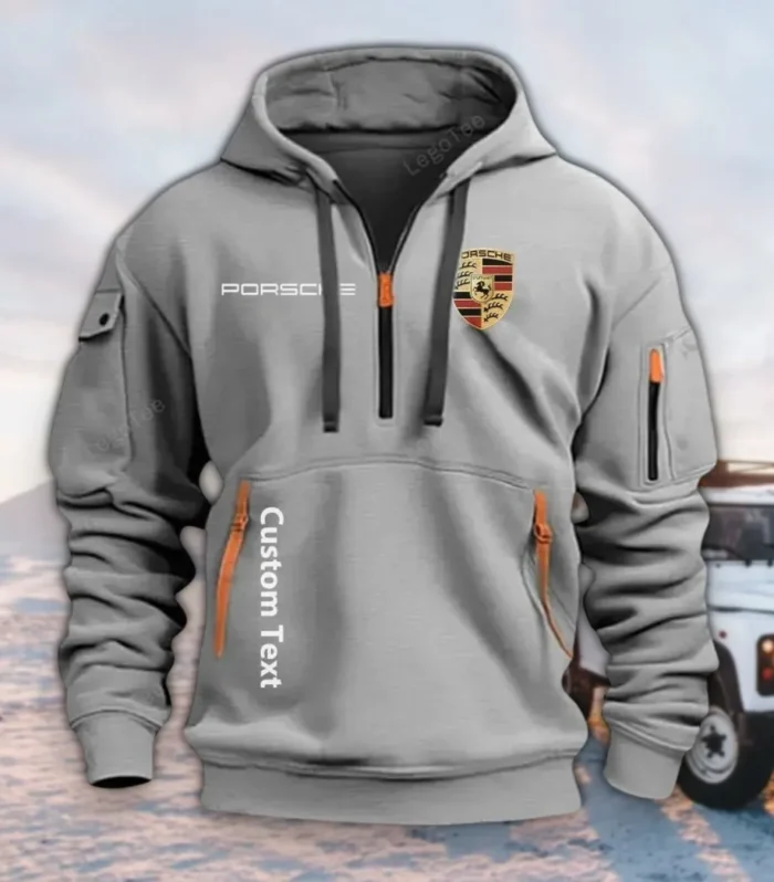 Exotic Coupe Hoodie Half Zipper, Active Supporter Half-Zip Hoodie CAR112 - Gray