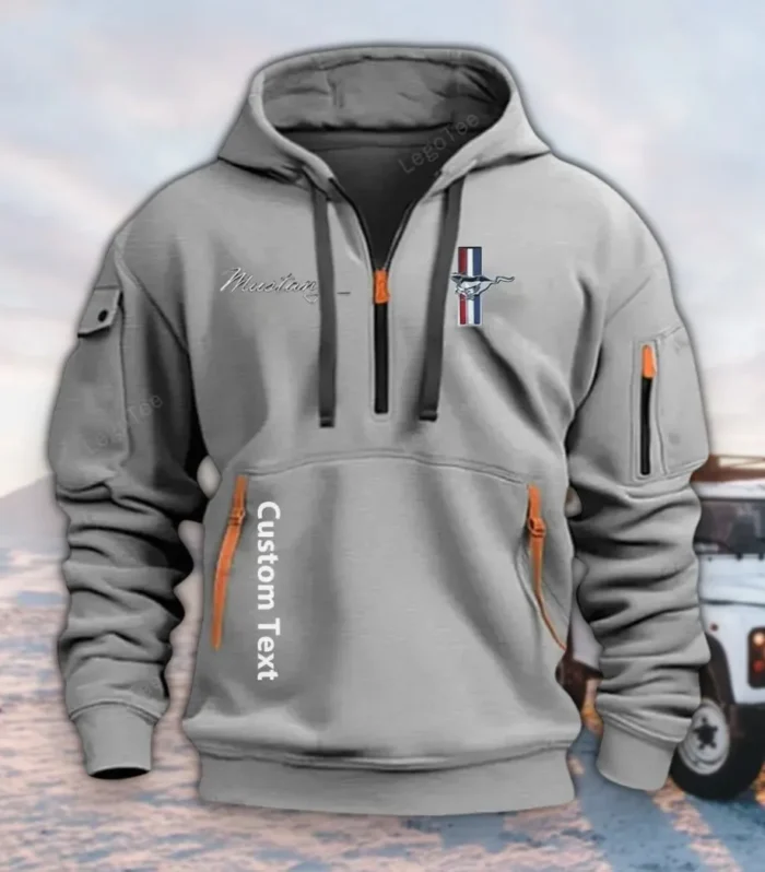 Pony Car Hoodie Half Zipper, Game Ready Half-Zip Hoodie CAR112 - Gray