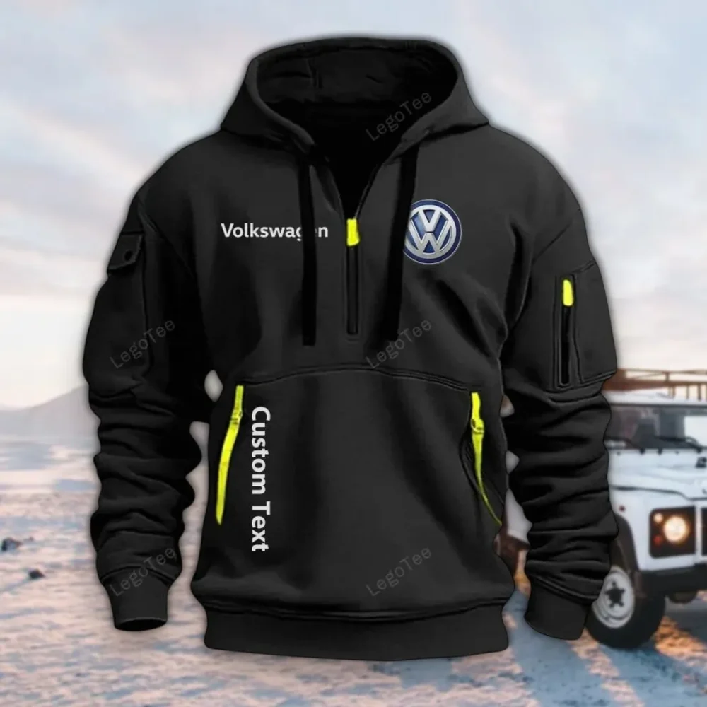 Passenger Vehicle Hoodie Half Zipper, Athletic Fan Half-Zip Hoodie CAR112 - Black