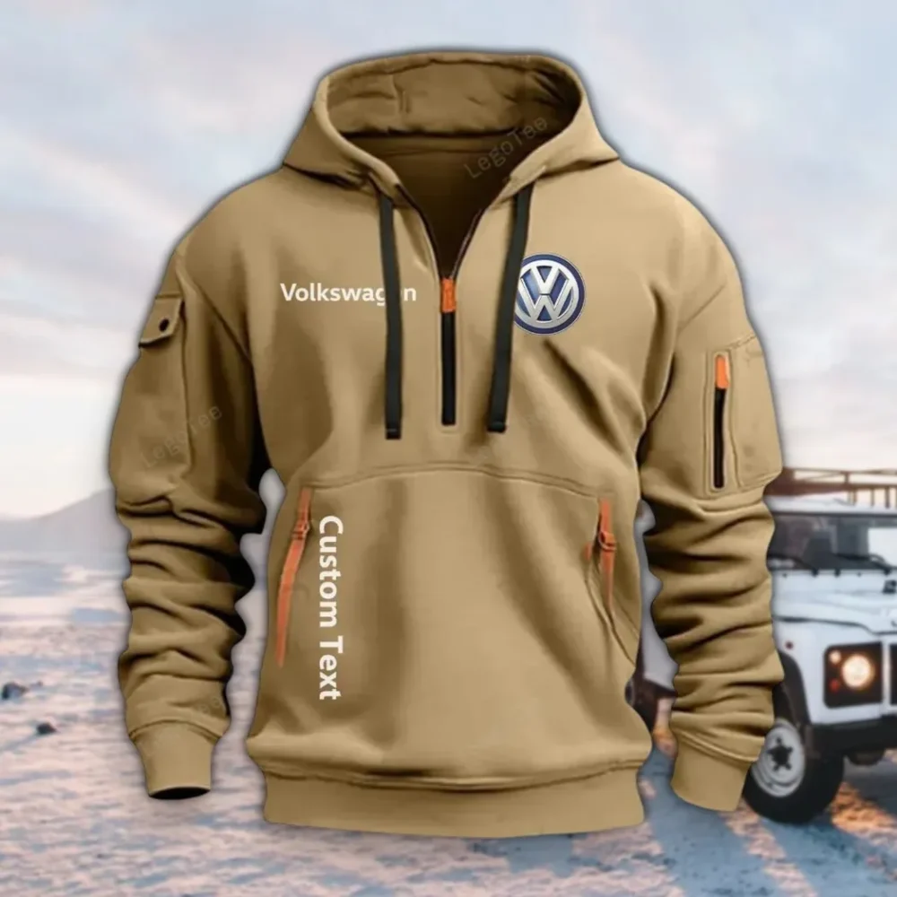 City Car Hoodie Half Zipper, Bold Energy Hoodie CAR112 - Khaki