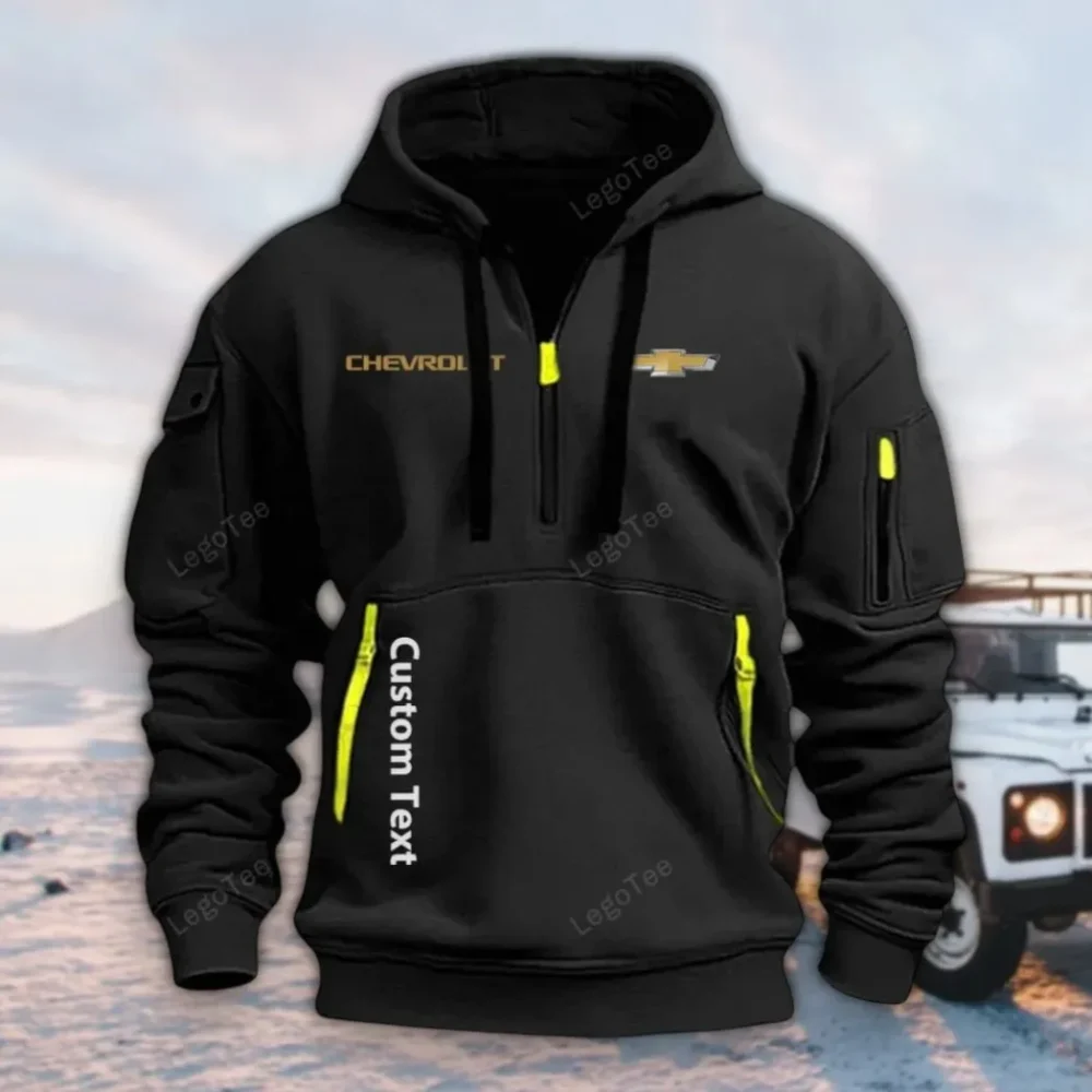 Utility Vehicle Hoodie Half Zipper, True Supporter Half-Zip Hoodie CAR112 - Black