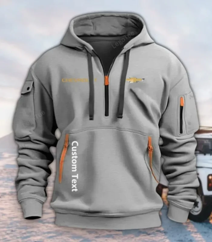 Reliable Family Car Hoodie Half Zipper, Fan Pride Half-Zip Hoodie CAR112 - Gray