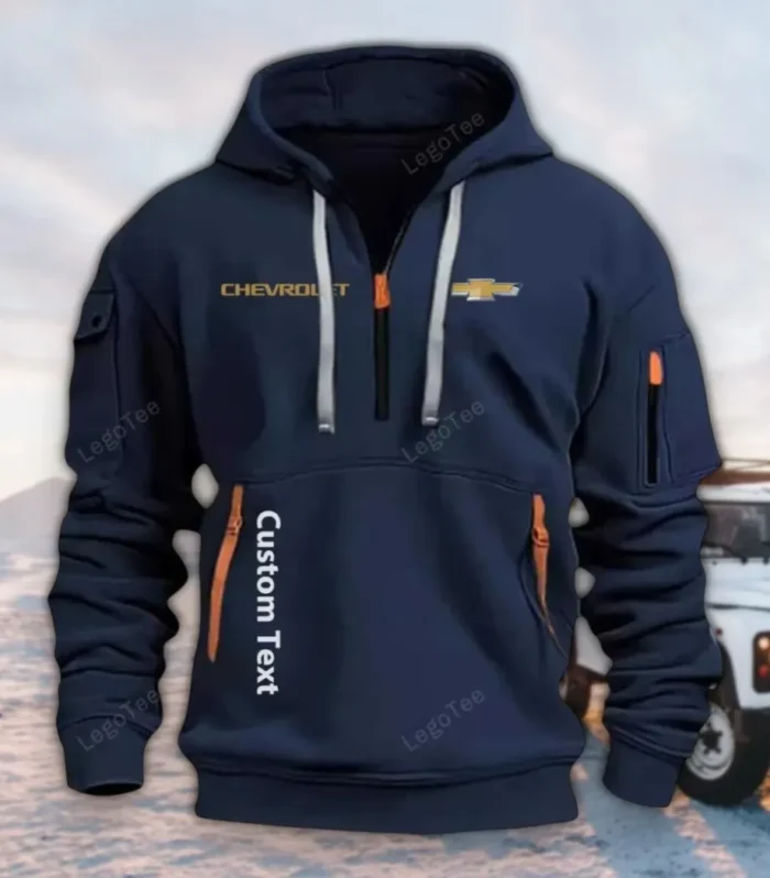 Utility Vehicle Hoodie Half Zipper, Active Supporter Half-Zip Hoodie CAR112 - Navy