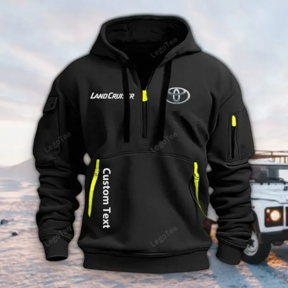 Adventure SUV Hoodie Half Zipper, Active Spirit Hoodie CAR112 - Black