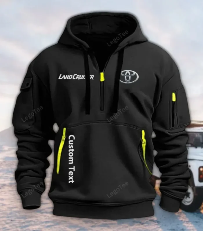 Adventure SUV Hoodie Half Zipper, Active Spirit Hoodie CAR112 - Black