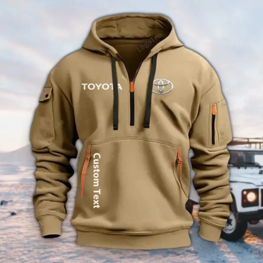 Adventure Pickup Hoodie Half Zipper, Performance Fan Hoodie CAR112 - Khaki