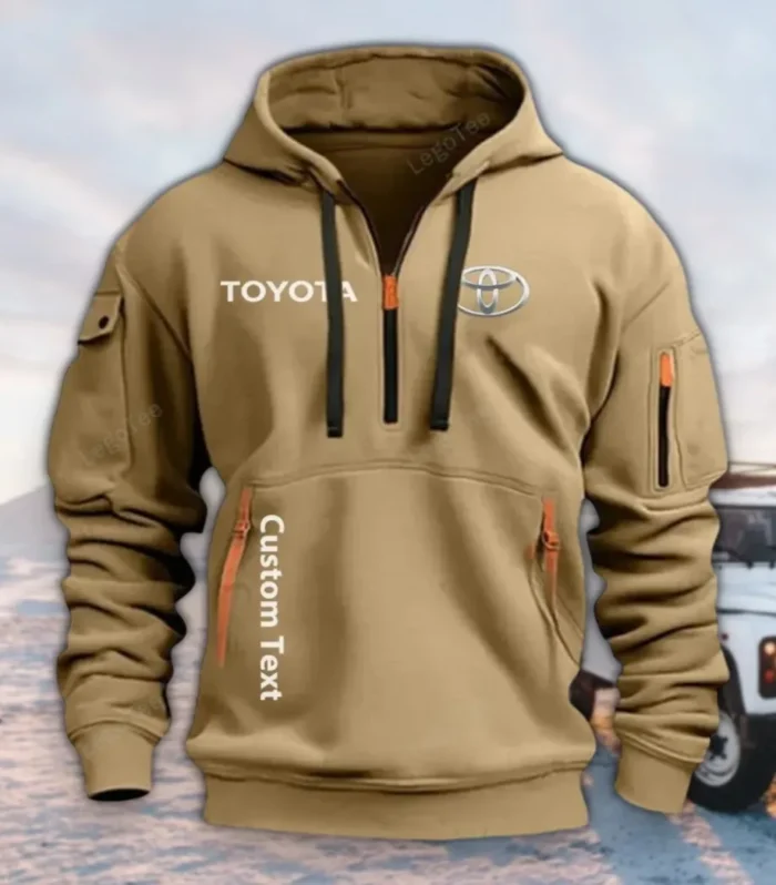 Adventure Pickup Hoodie Half Zipper, Performance Fan Hoodie CAR112 - Khaki