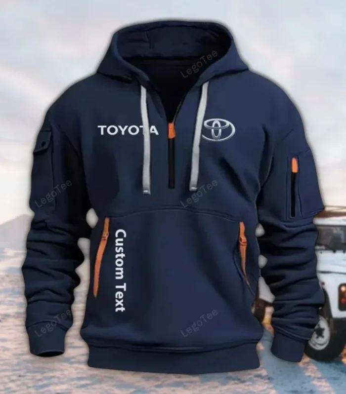Global Auto Hoodie Half Zipper, Sport Spirit Hoodie CAR112 - Navy