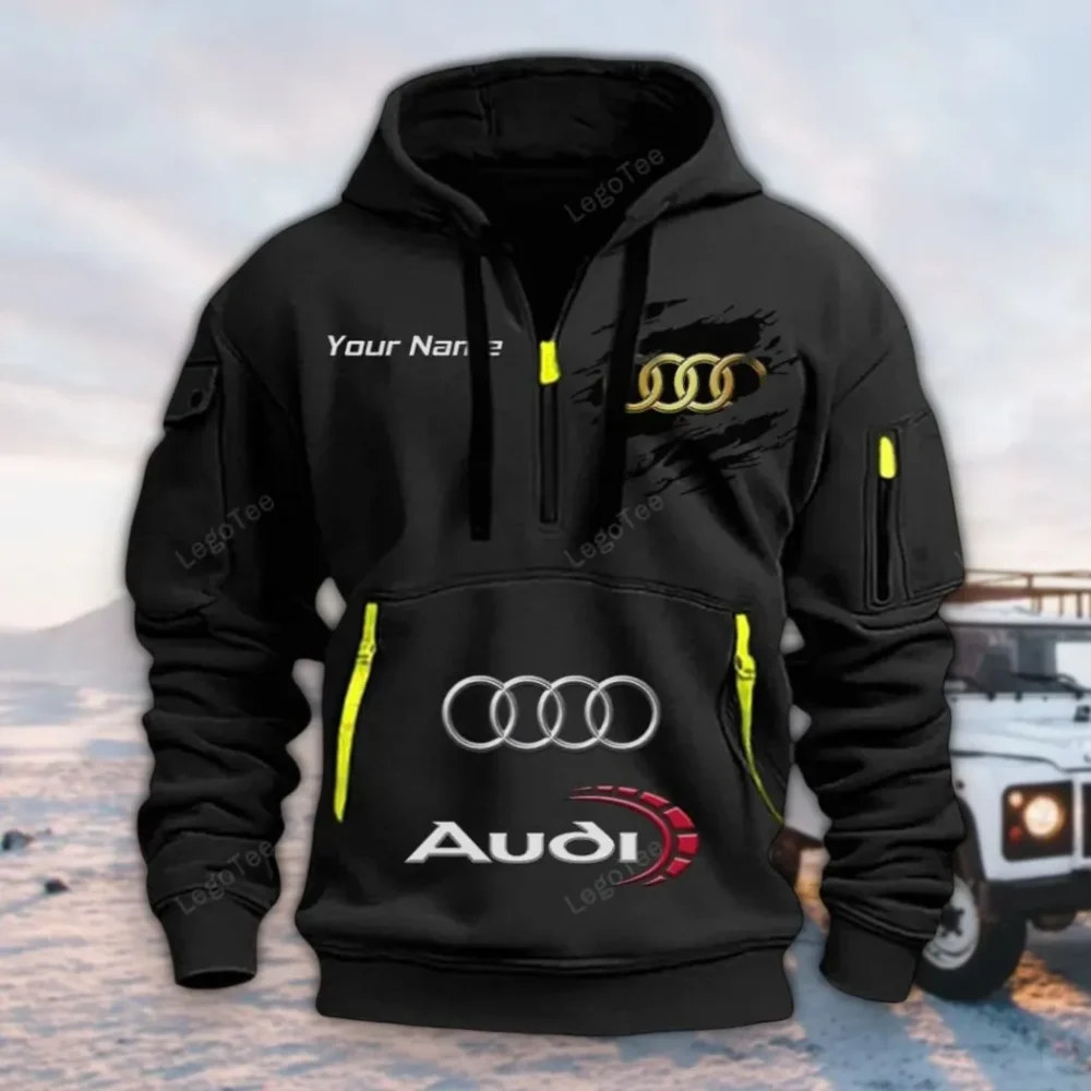 Executive Car Hoodie Half Zipper, True Fan Hoodie CAR113 - Black