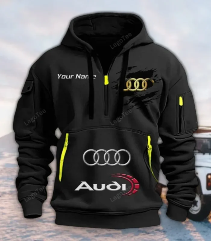 Executive Car Hoodie Half Zipper, True Fan Hoodie CAR113 - Black