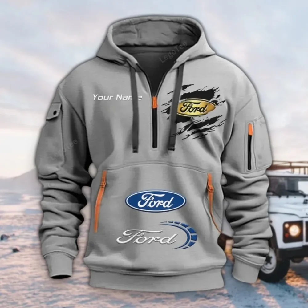 American Classic Hoodie Half Zipper, Game Time Hoodie CAR113 - Gray