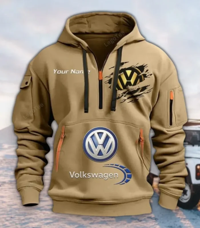 Passenger Vehicle Hoodie Half Zipper, Game Time Hoodie CAR113 - Khaki