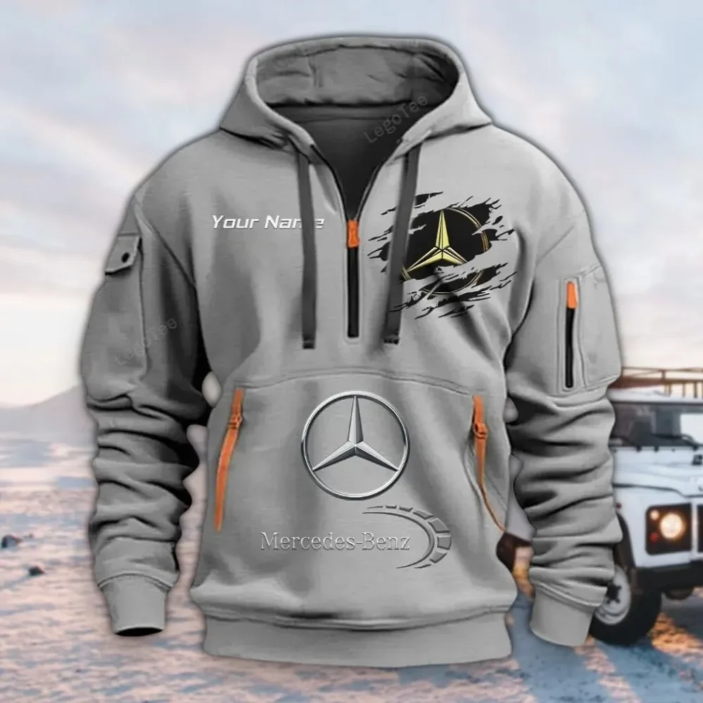 Performance Vehicle Hoodie Half Zipper, Supporter Spirit Hoodie CAR113 - Gray