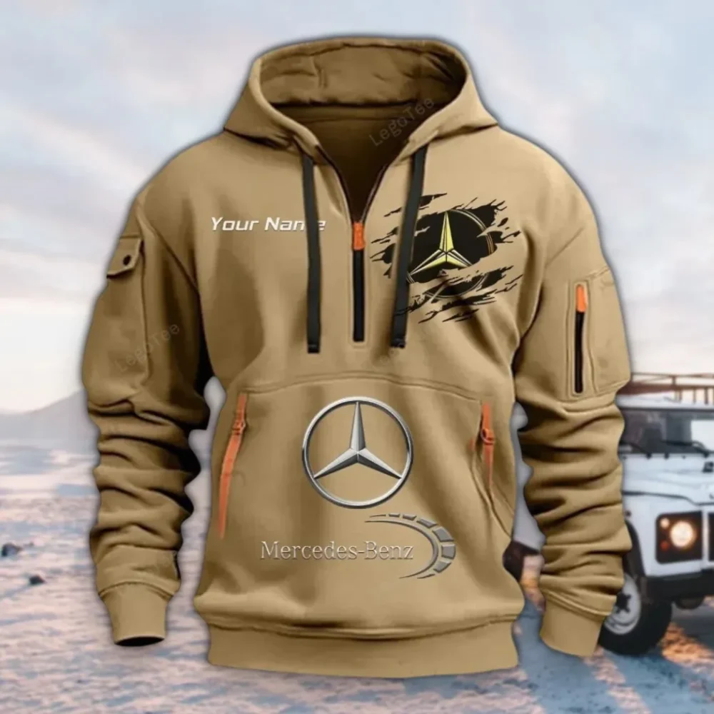 Performance Vehicle Hoodie Half Zipper, Performance Fan Hoodie CAR113 - Khaki