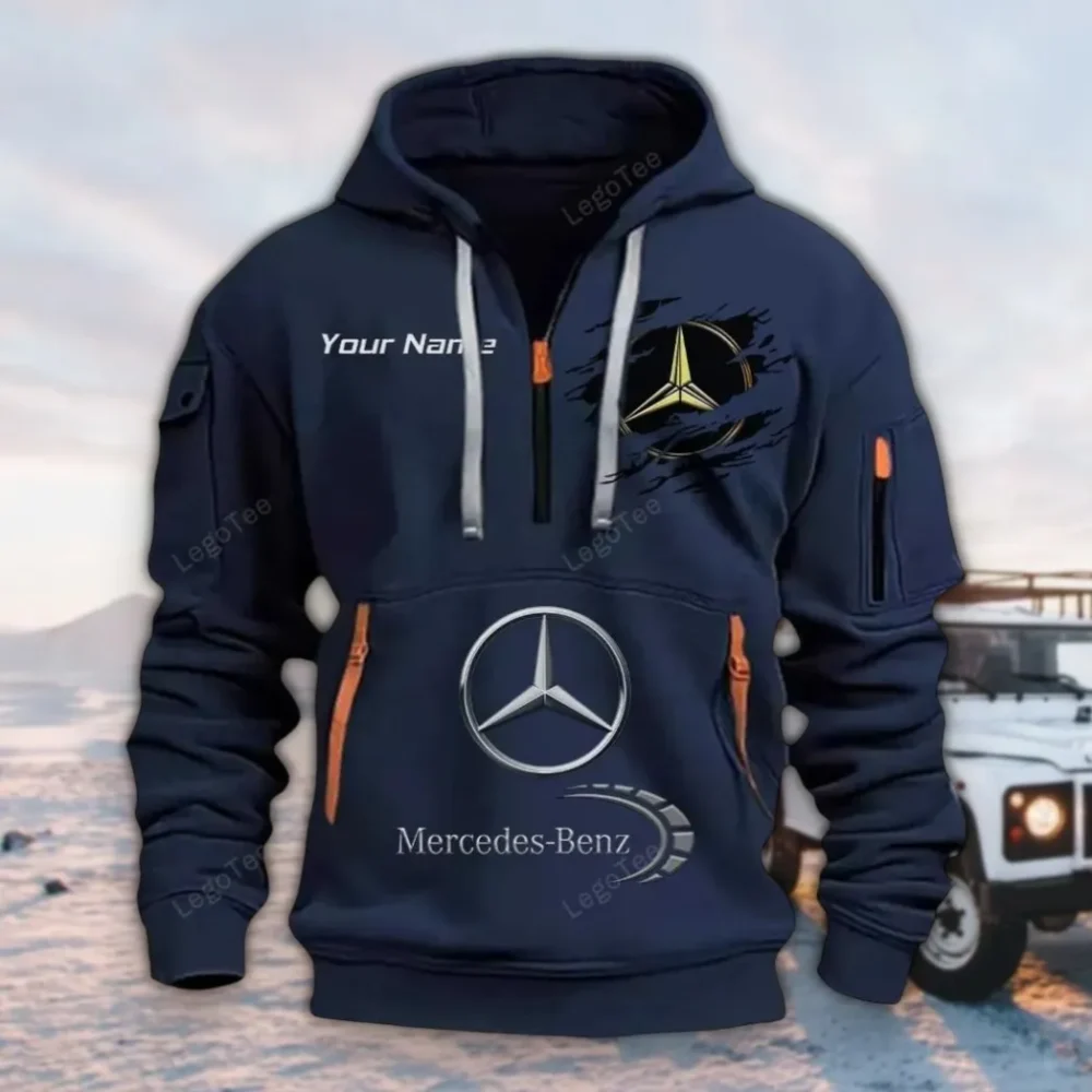 Executive Sedan Hoodie Half Zipper, Athletic Fan Half-Zip Hoodie CAR113 - Navy