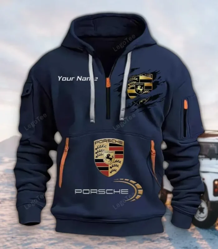 Luxury Coupe Hoodie Half Zipper, Active Spirit Hoodie CAR113 - Navy