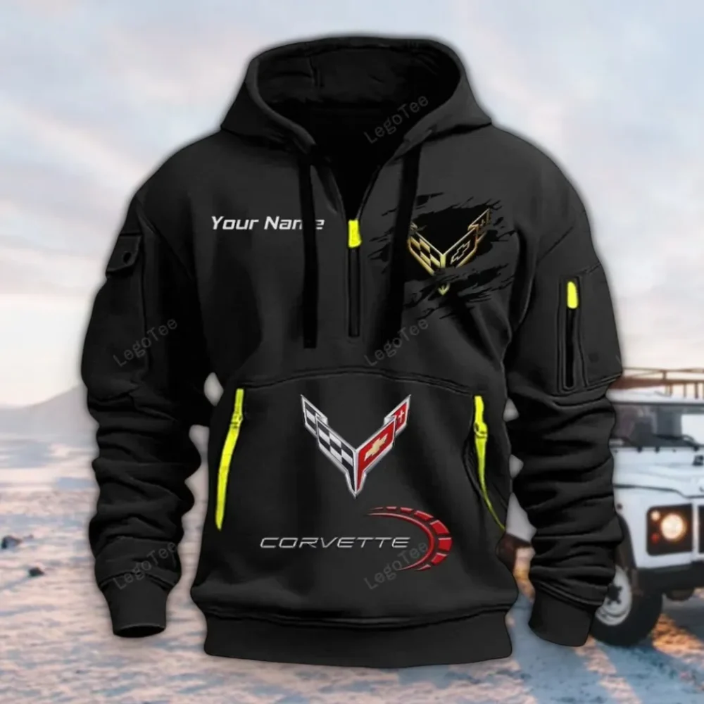 US Performance Car Hoodie Half Zipper, Game Time Hoodie CAR113 - Black