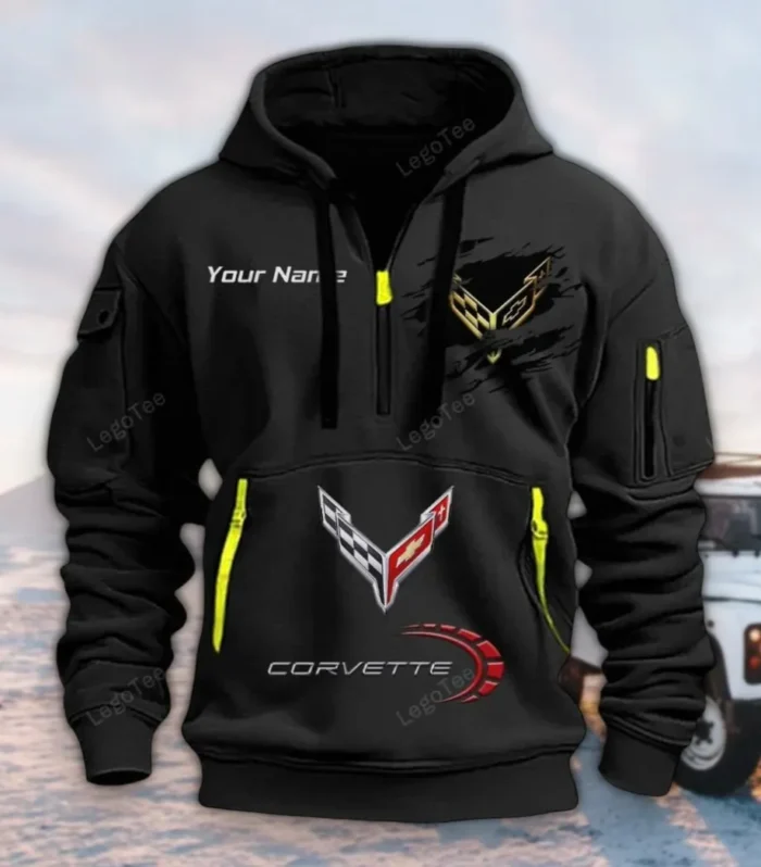 US Performance Car Hoodie Half Zipper, Game Time Hoodie CAR113 - Black