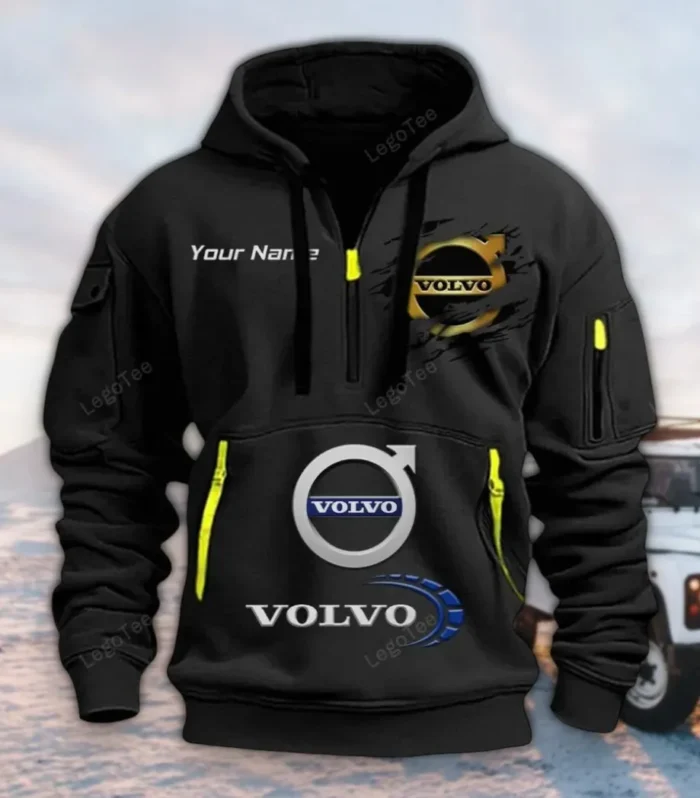 European Auto Maker Hoodie Half Zipper, Athletic Fan Half-Zip Hoodie CAR113 - Black