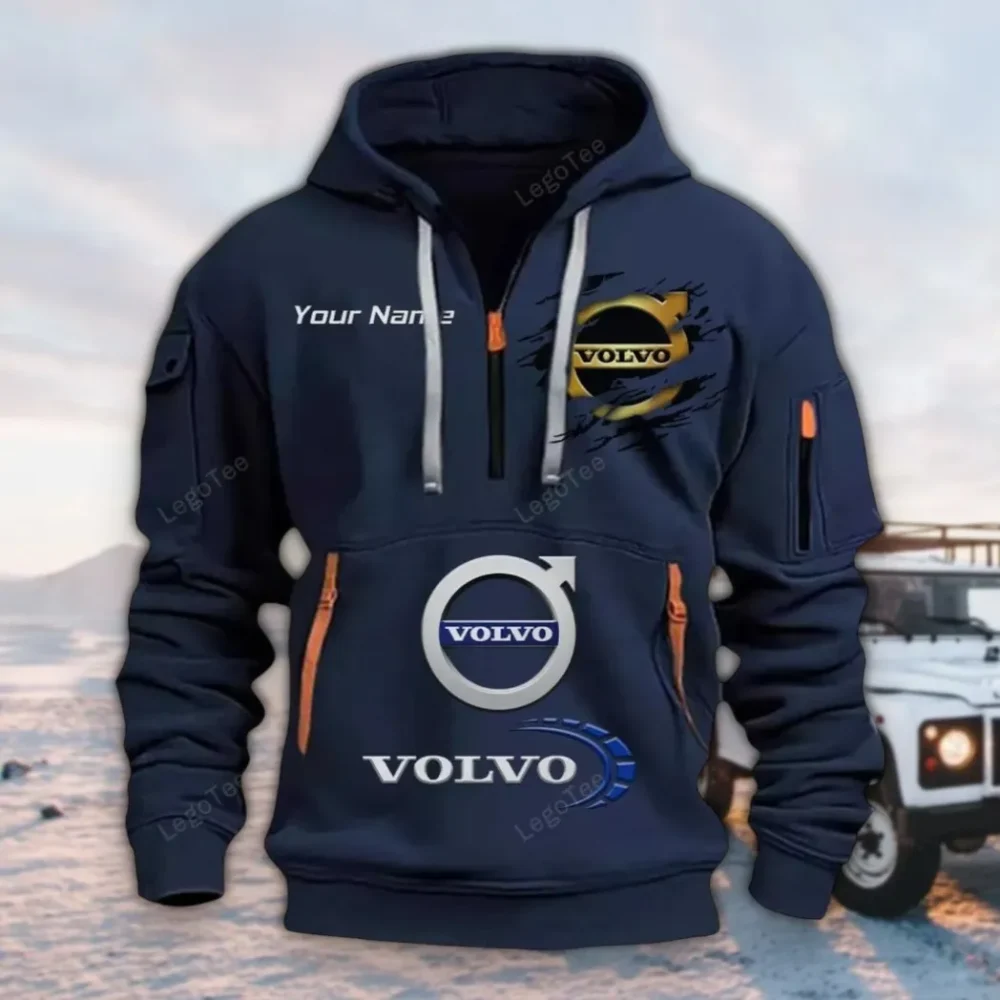 Swedish Car Brand Hoodie Half Zipper, Bold Fan Hoodie CAR113 - Navy