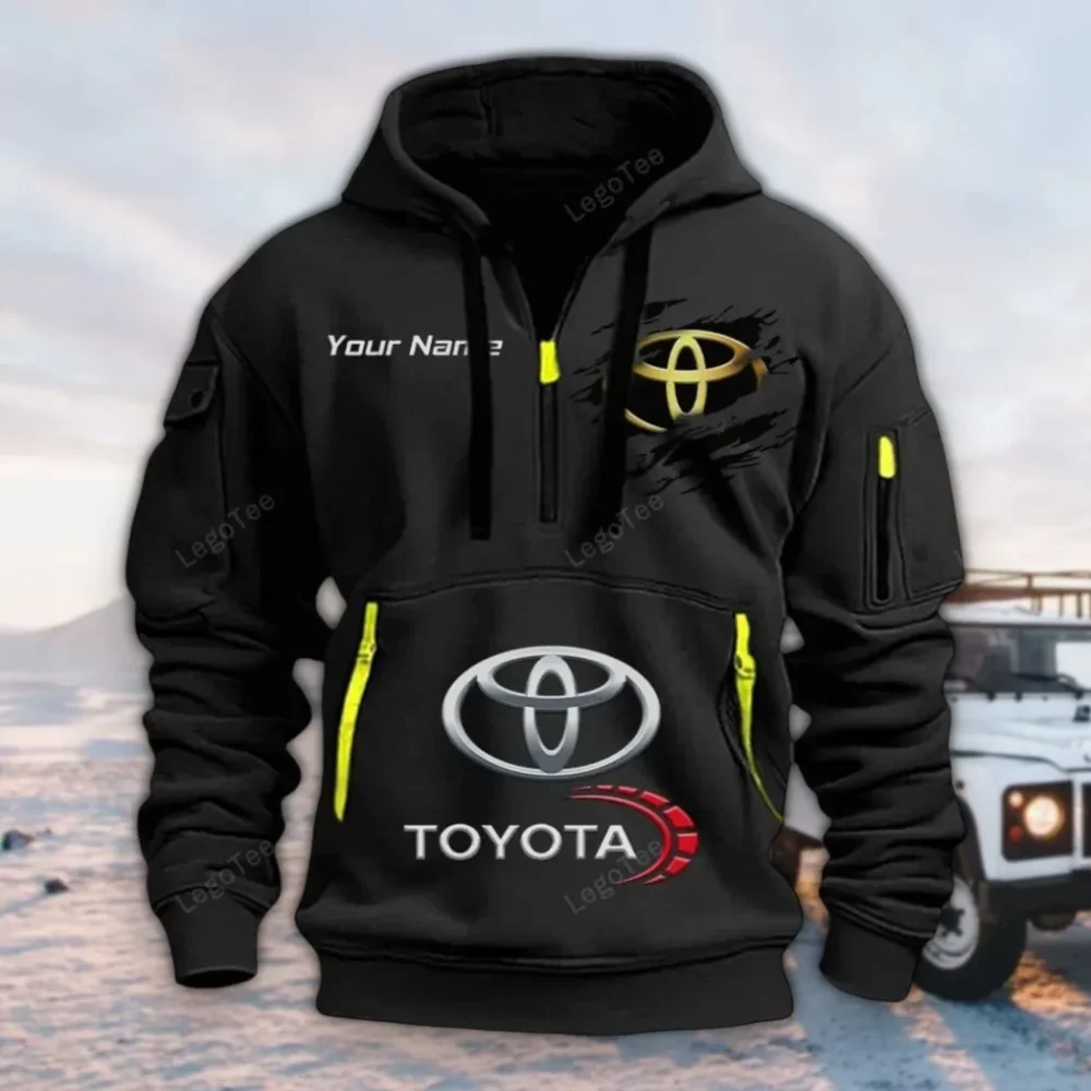 Desert Runner Hoodie Half Zipper, Performance Fan Hoodie CAR113 - Black