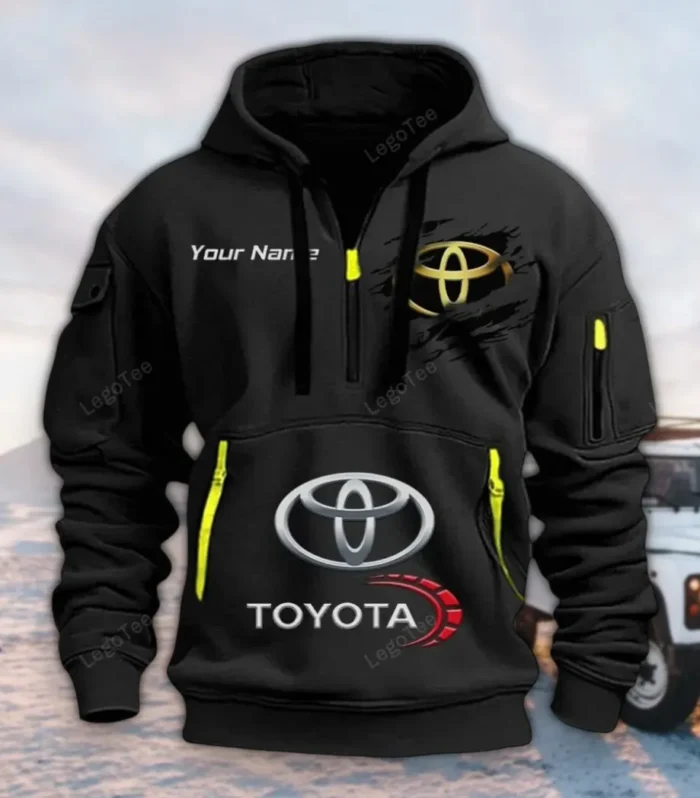 Desert Runner Hoodie Half Zipper, Performance Fan Hoodie CAR113 - Black