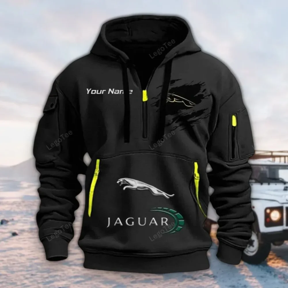 Durable Trail Vehicle Hoodie Half Zipper, Supporter Style Half-Zip Hoodie CAR113 - Black