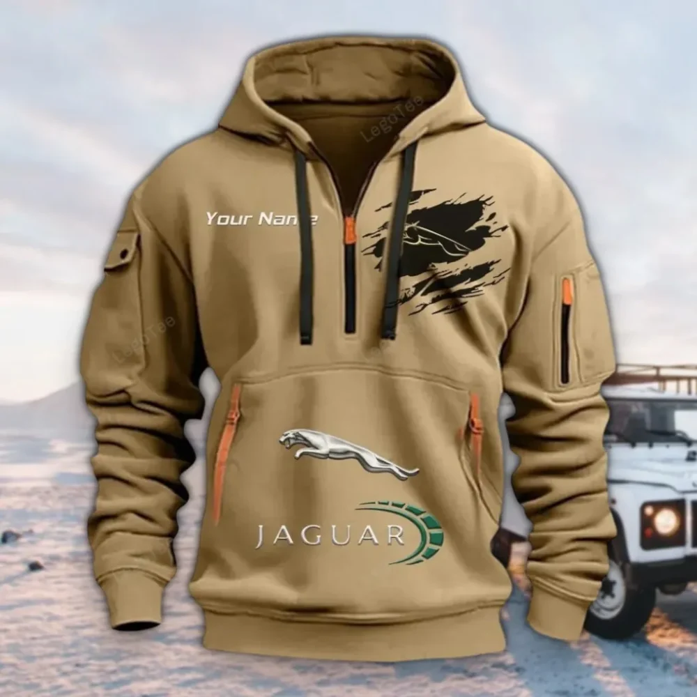 Road and Trail Vehicle Hoodie Half Zipper, True Supporter Half-Zip Hoodie CAR113 - Khaki