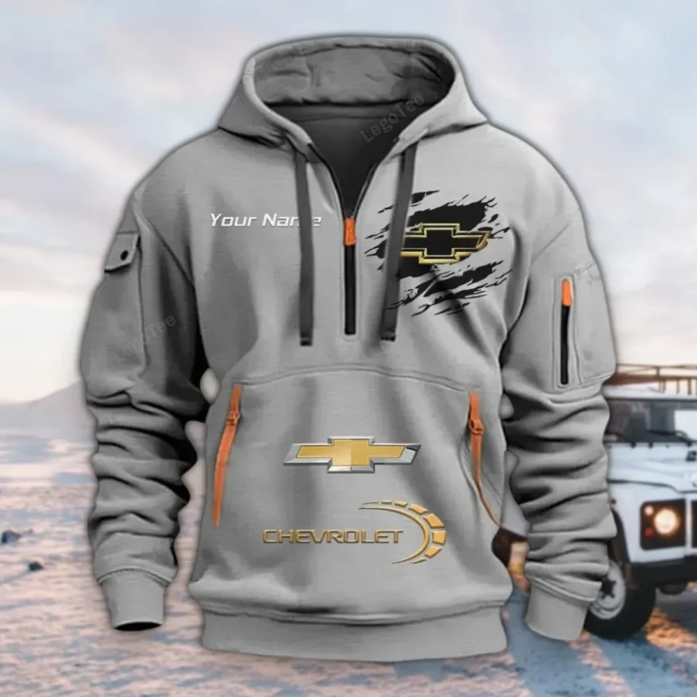 Sporty  Vehicle Hoodie Half Zipper, Game Ready Half-Zip Hoodie CAR113 - Gray