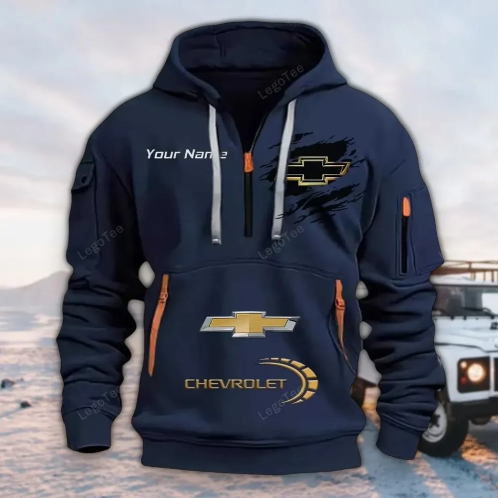 Practical Hatchback Hoodie Half Zipper, True Supporter Half-Zip Hoodie CAR113 - Navy