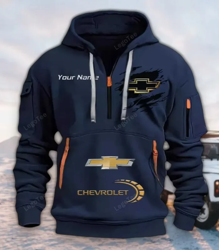 Practical Hatchback Hoodie Half Zipper, True Supporter Half-Zip Hoodie CAR113 - Navy