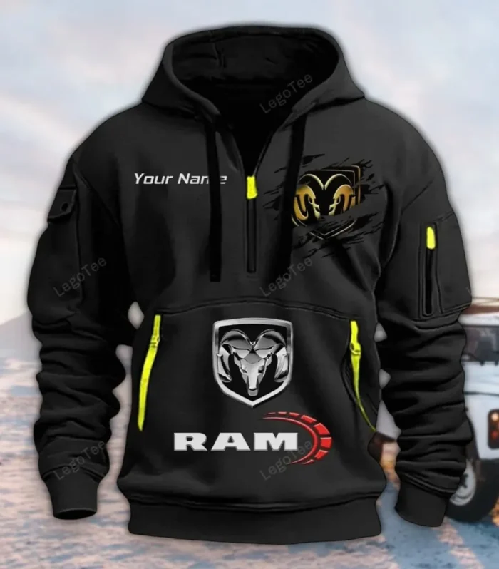 Utility Vehicle Hoodie Half Zipper, Game Day Half-Zip Hoodie CAR113 - Black