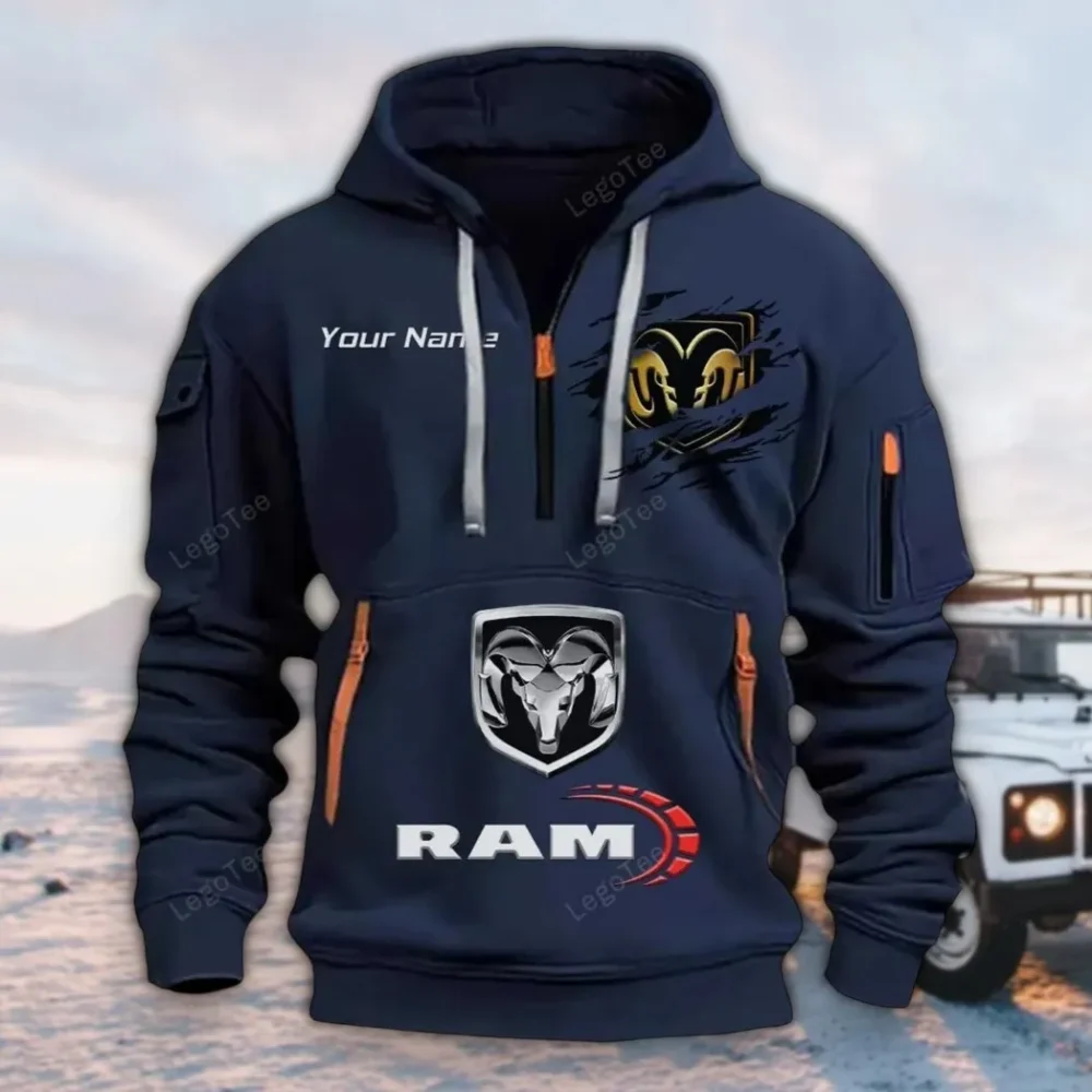 Strong Utility Pickup Hoodie Half Zipper, Game Time Hoodie CAR113 - Navy