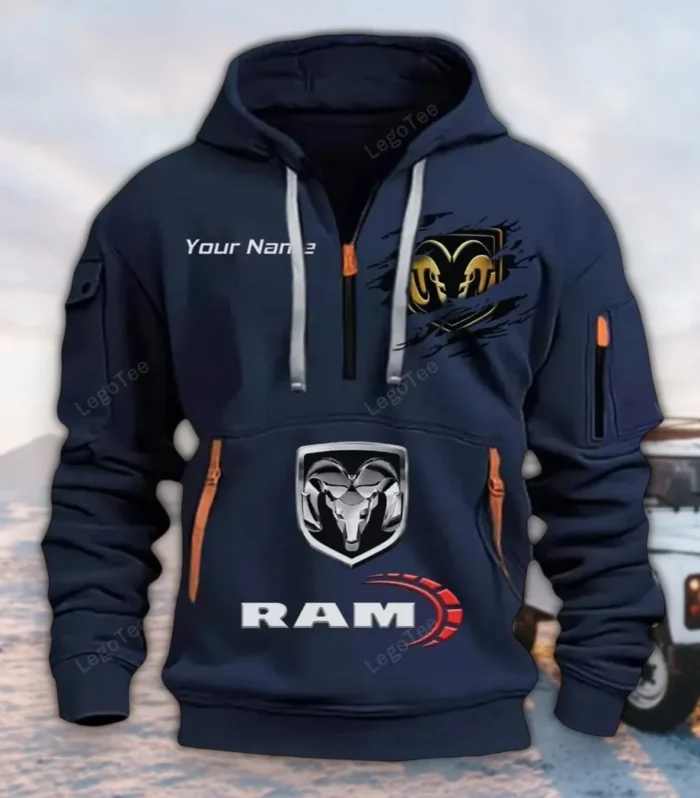 Strong Utility Pickup Hoodie Half Zipper, Game Time Hoodie CAR113 - Navy