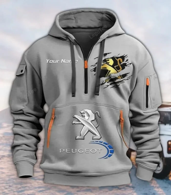 Commuter Vehicle Hoodie Half Zipper, Warm Up Hoodie CAR113 - Gray