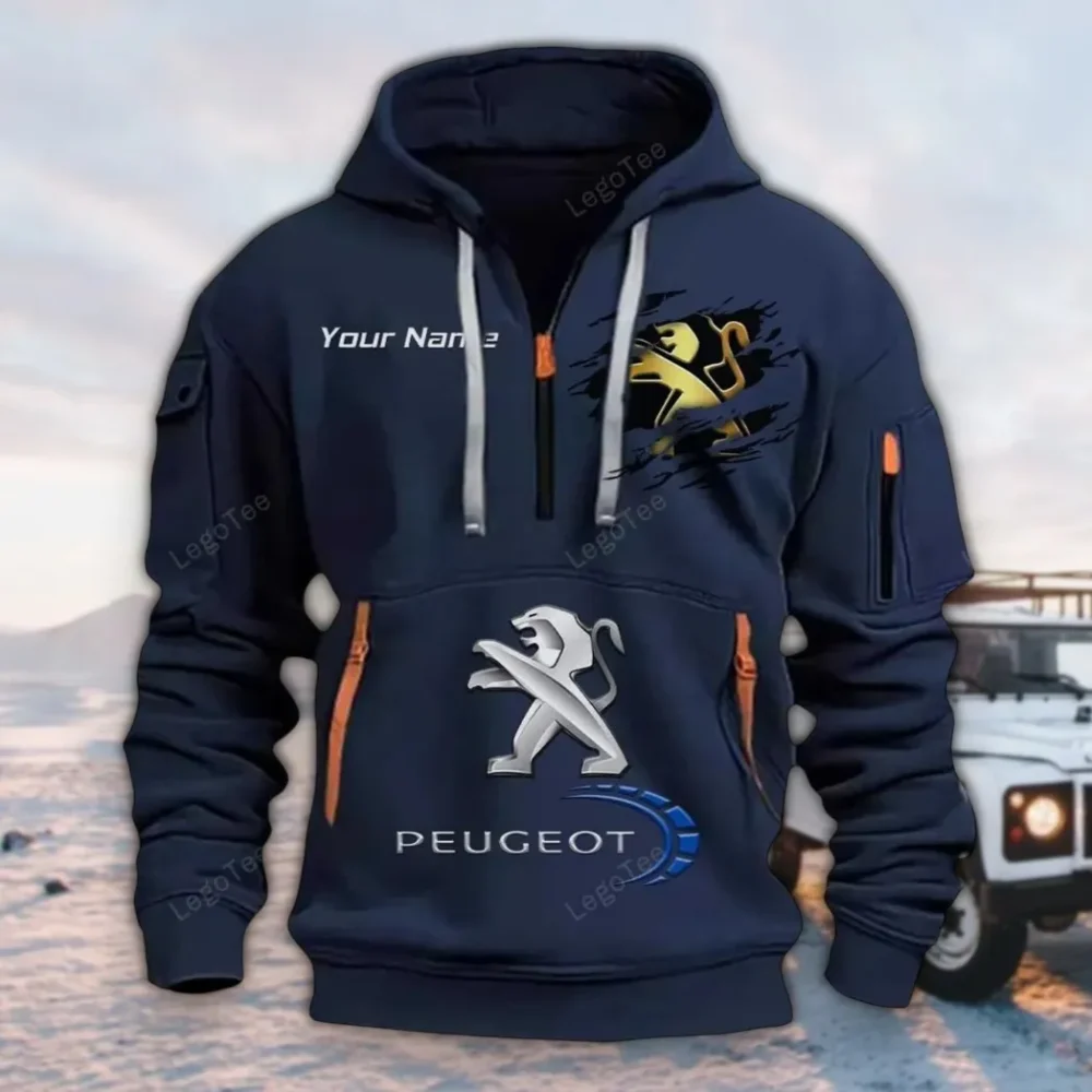 Small SUV Hoodie Half Zipper, Active Spirit Hoodie CAR113 - Navy