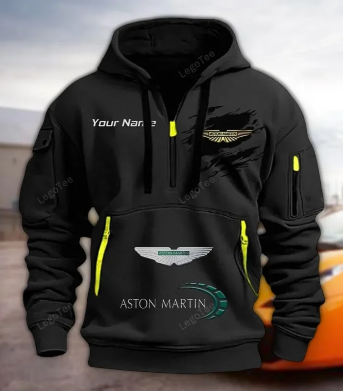 Driving Machine Hoodie Half Zipper, Lifestyle Fan Half-Zip Hoodie CAR113 - Black
