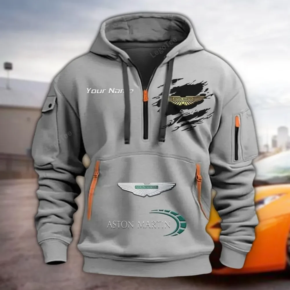 Driving Machine Hoodie Half Zipper, True Fan Hoodie CAR113 - Gray