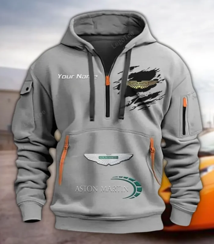 Driving Machine Hoodie Half Zipper, True Fan Hoodie CAR113 - Gray