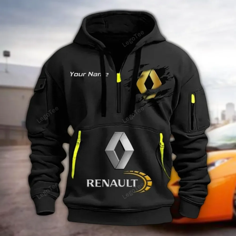Compact Hatchback Hoodie Half Zipper, Supporter Spirit Hoodie CAR113 - Black