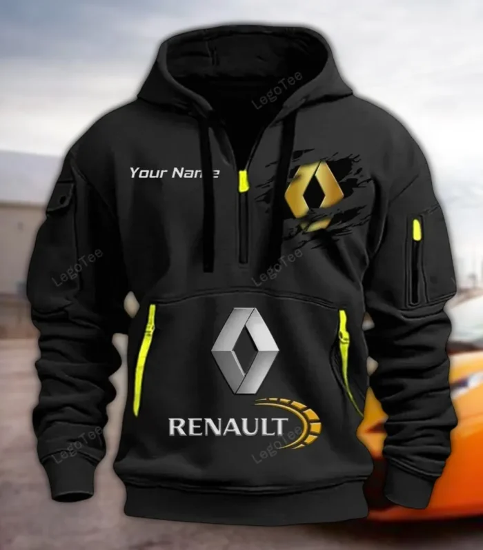 Compact Hatchback Hoodie Half Zipper, Supporter Spirit Hoodie CAR113 - Black
